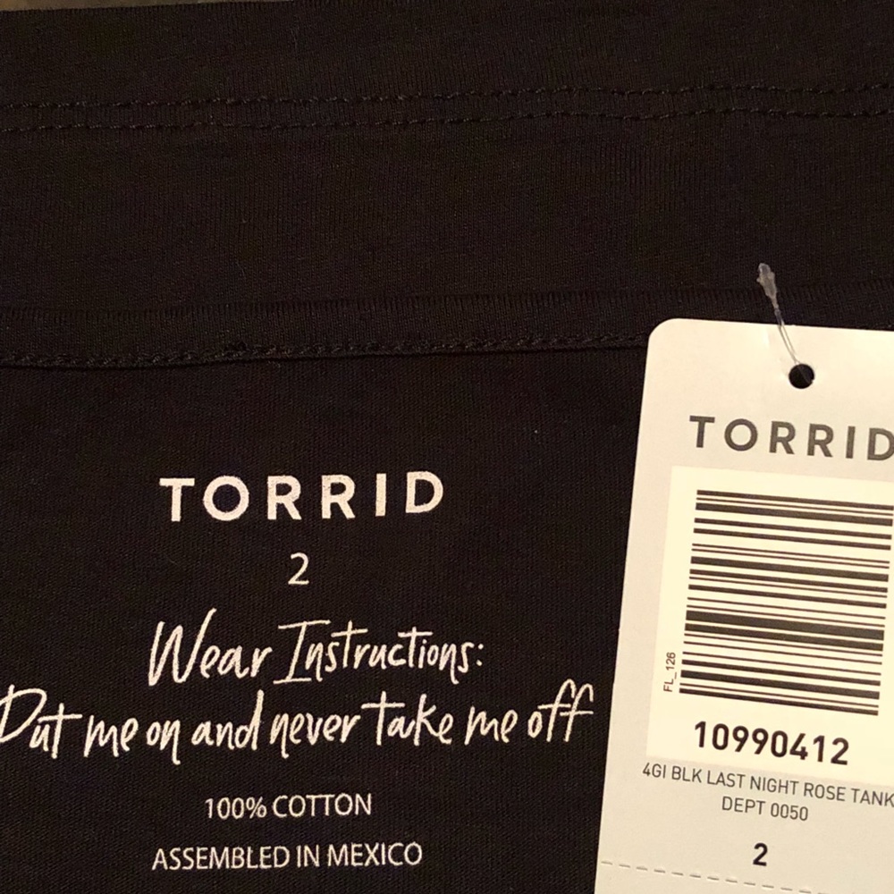 Torrid Plus Size Last Night Rose Graphic Tank Top - Picture 7 of 8